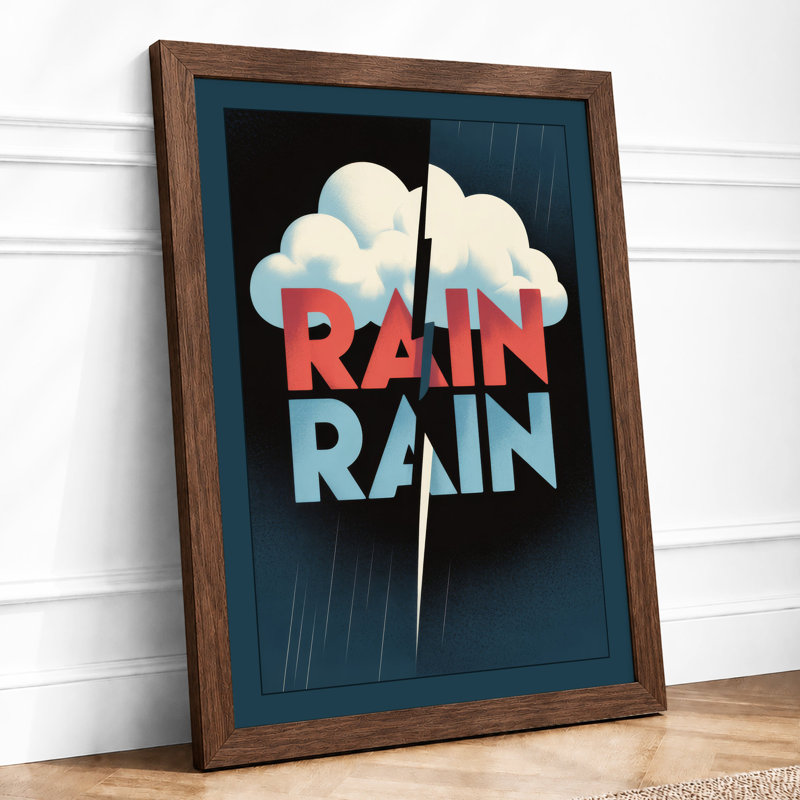 Rain Modern - Framed Print, A3 - 42.0 x 29.7 cm, Walnut