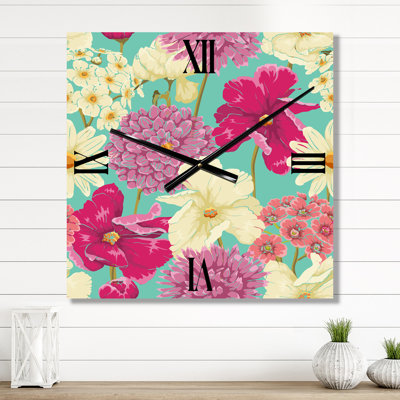 Horloge murale rétro rose et jaune
