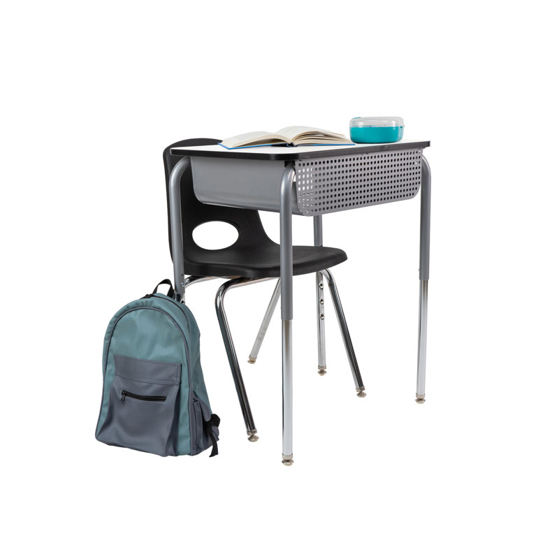 Bureau ouvert 18 "x 24" Belly Curve avec boîte à livres en métal, paquet de 2 - Tableau blanc / noir / argent