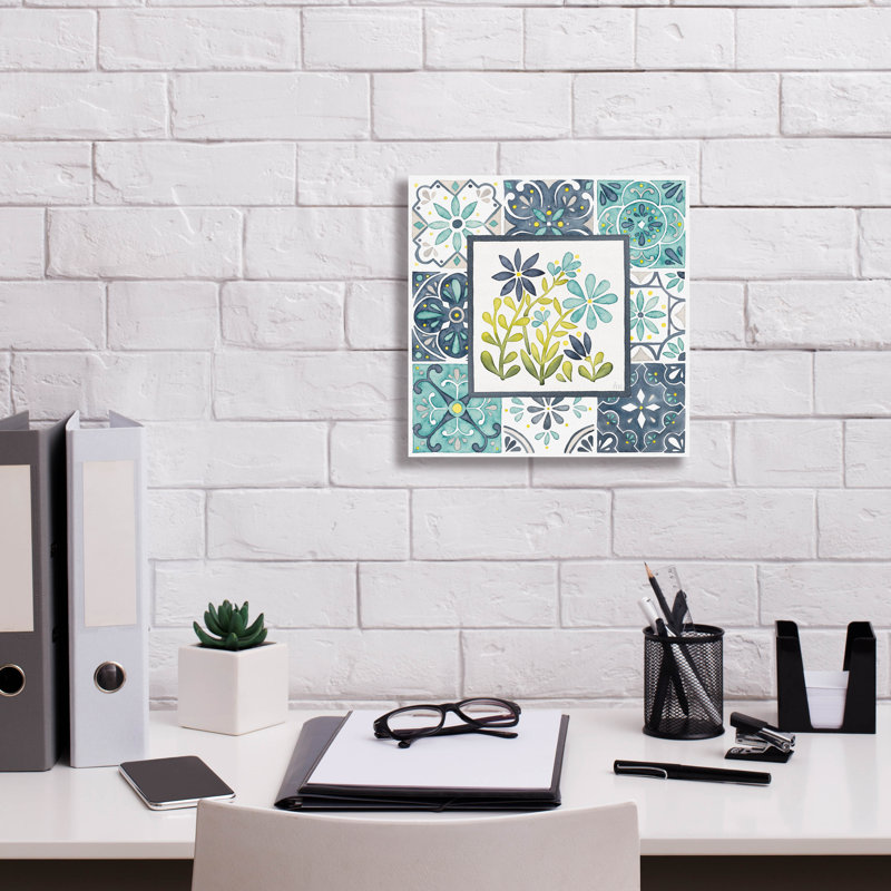 «Garden Getaway Patchwork 2» par Laura Marshall, art mural sur toile, H 12 po x l 12 po x P 0,75 po