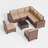  7 - Person Wicker Outdoor Modular Sectional Seating Group with Cushions-2080754070-2102608560