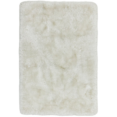 Plush Deep Pile Shaggy White Rug