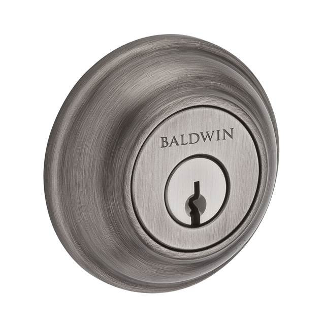 Traditional Round Double Cylinder Deadbolt, Polished Nickel, Keyed Alike