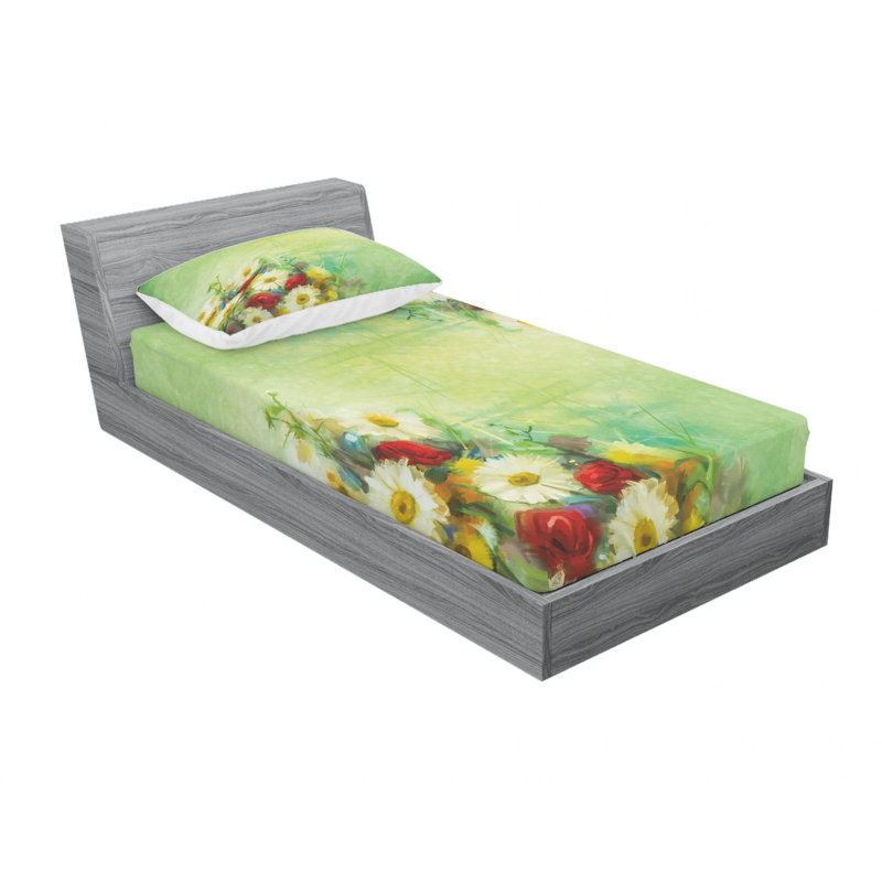 Ensemble de draps rétro Bouquetin, Taie d'oreiller pour lit simple