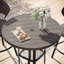 Ensemble bistro 5 pièces pour l'extérieur avec table de bar ronde et chaises de bar pivotantes rembourrées en osier-1769317243