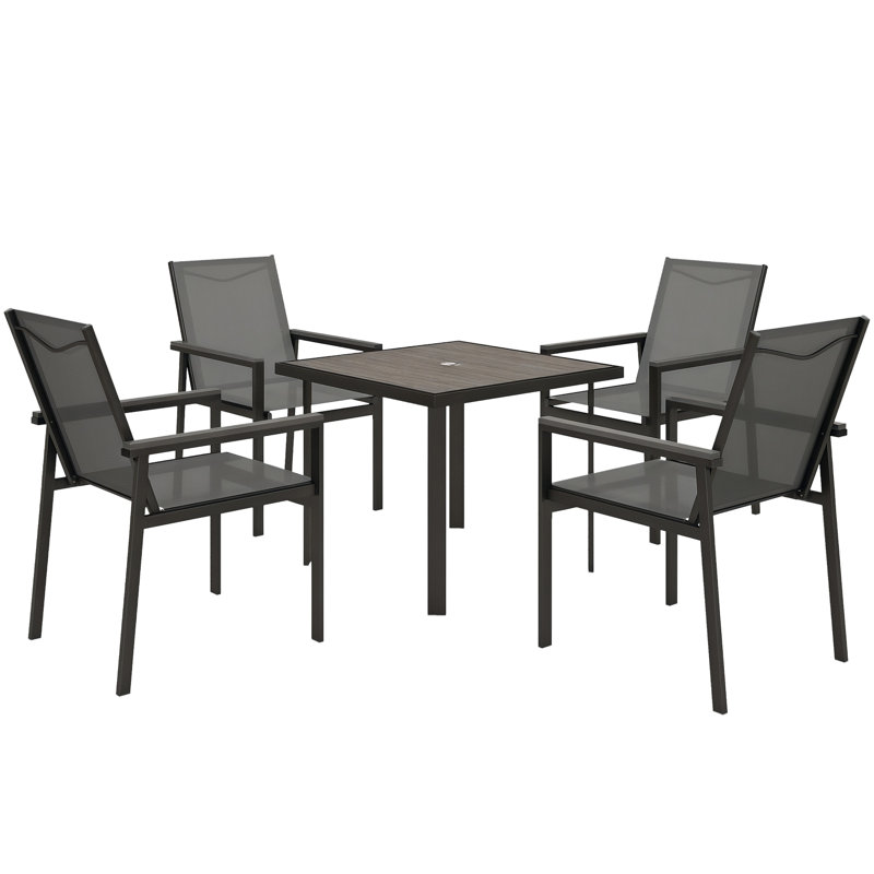 Steel Patio Dining Set Table,