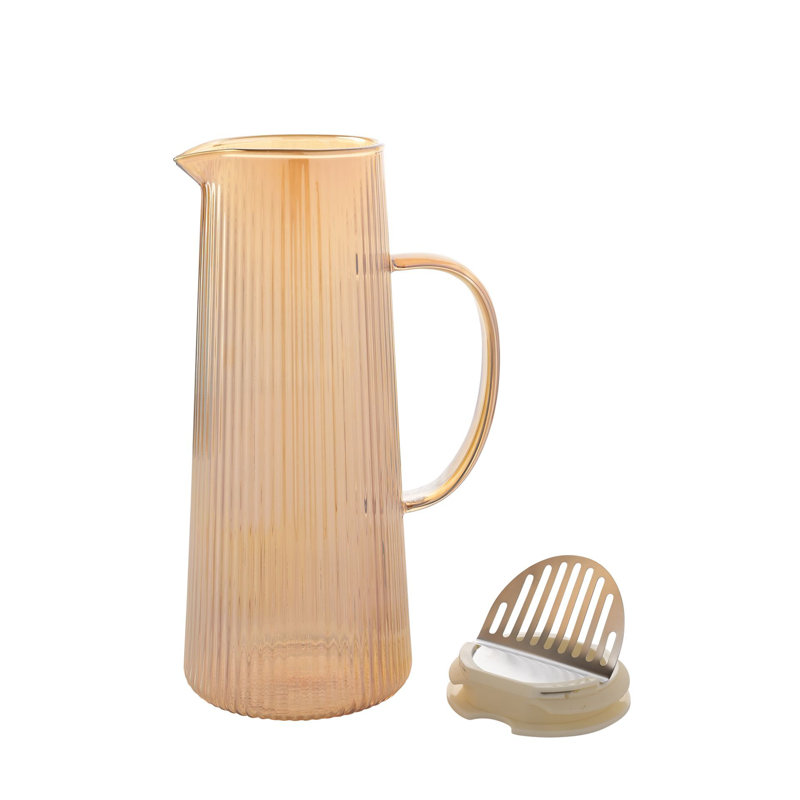 Grey Ribbed Jug, Yellow