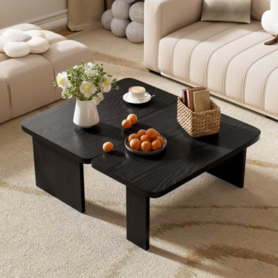 Ensemble de table basse moderne et minimaliste, table basse rectangulaire avec motif d'épissure, table de combinaison multifonctionnelle
