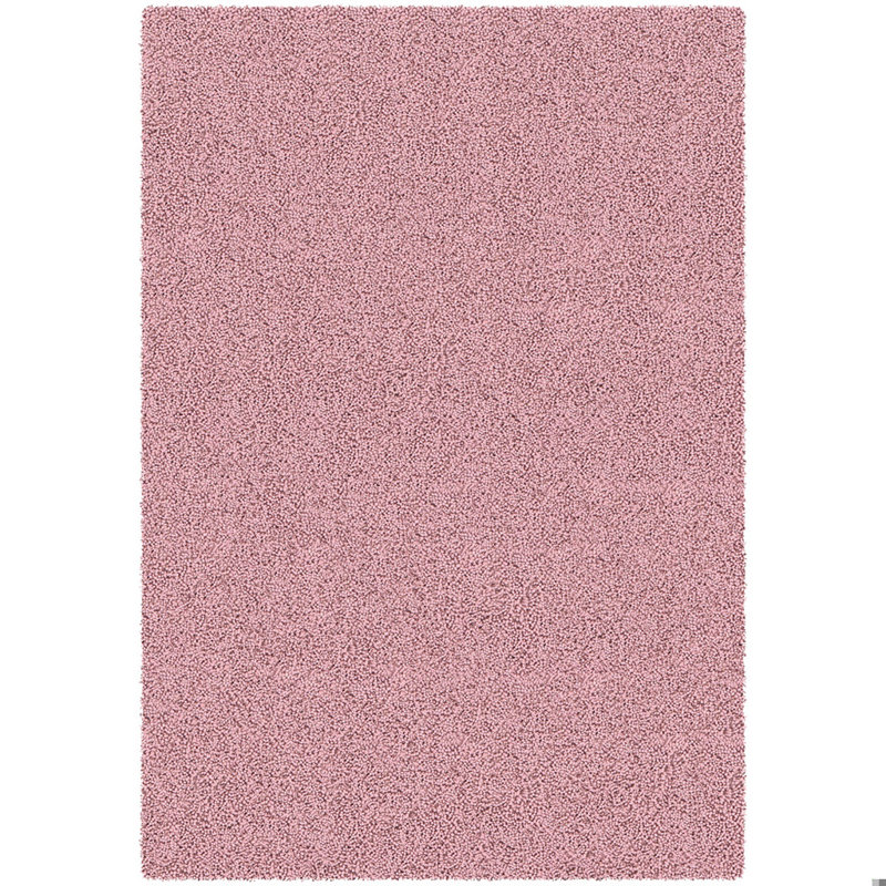 Ellington Authentic Hand-Woven Handcrafted Pink Solid Cotton Shag Area Rug, Rectangle 2' x 3', Pink