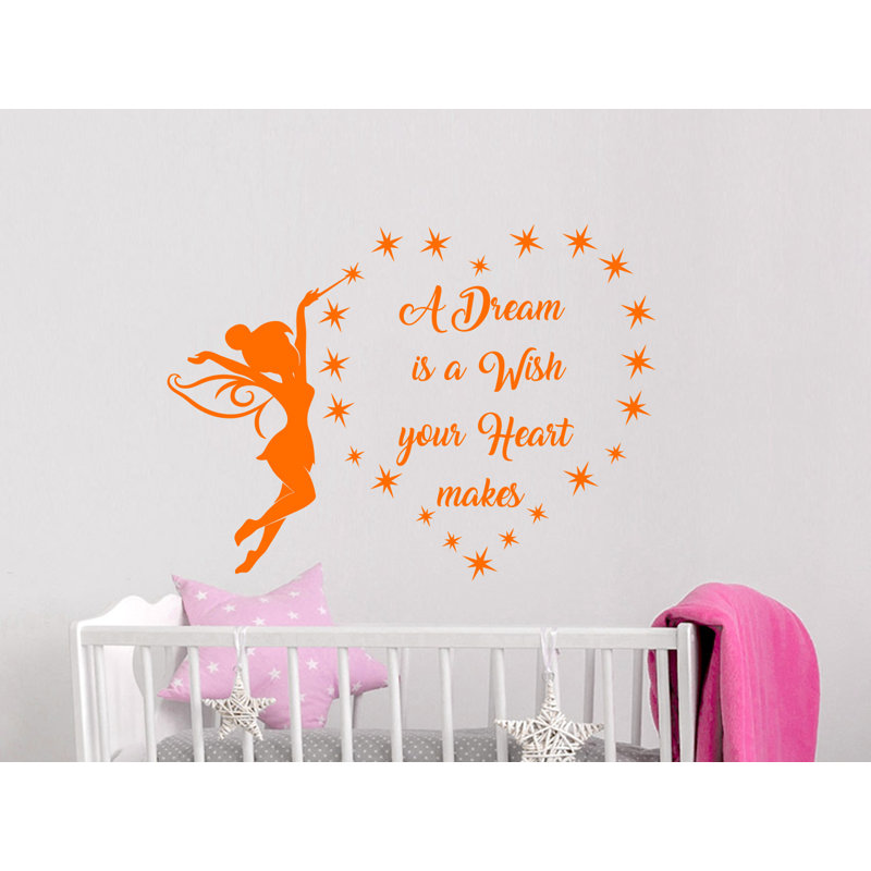 Décalcomanie murale un rêve est un voeu, Orange