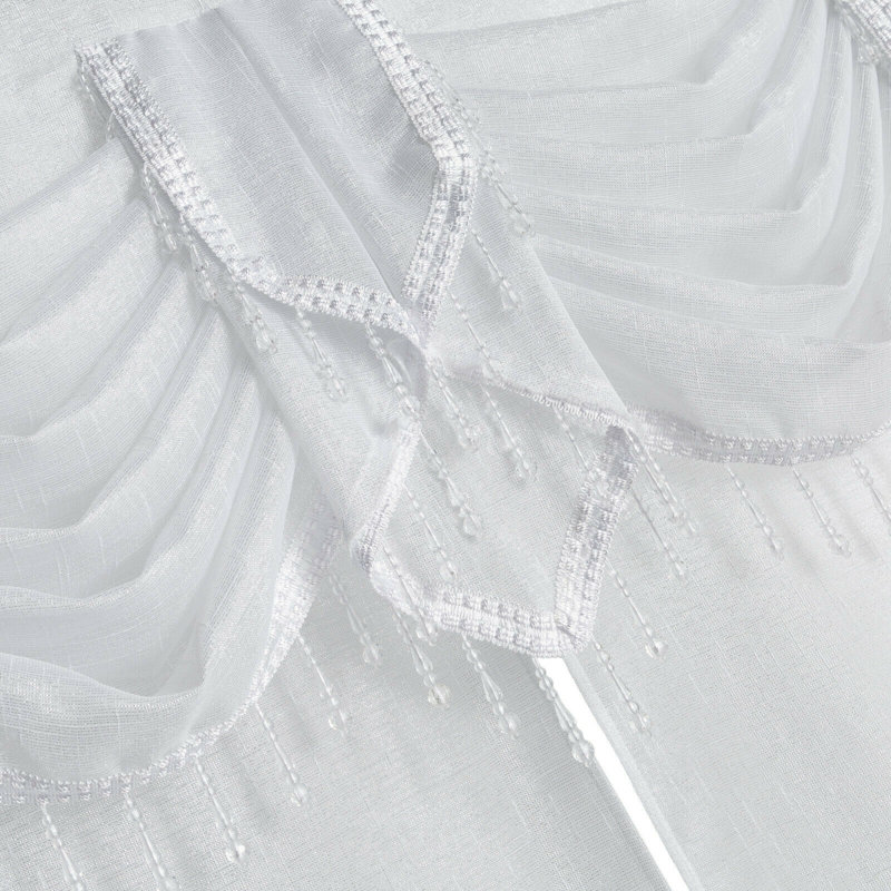Paire de rideaux transparents avec passe-tringle Sedgwick, Blanc