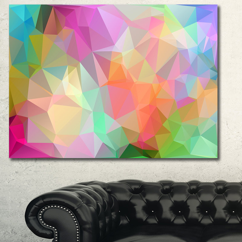 Motif de mosaïque multicolore - Impression sur toile tendue, H 30 po x l 40 po x p 1 po