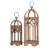 One Allium Way Farmhouse Church Window Wood and Metal Lantern (Set of 2)-482444145
