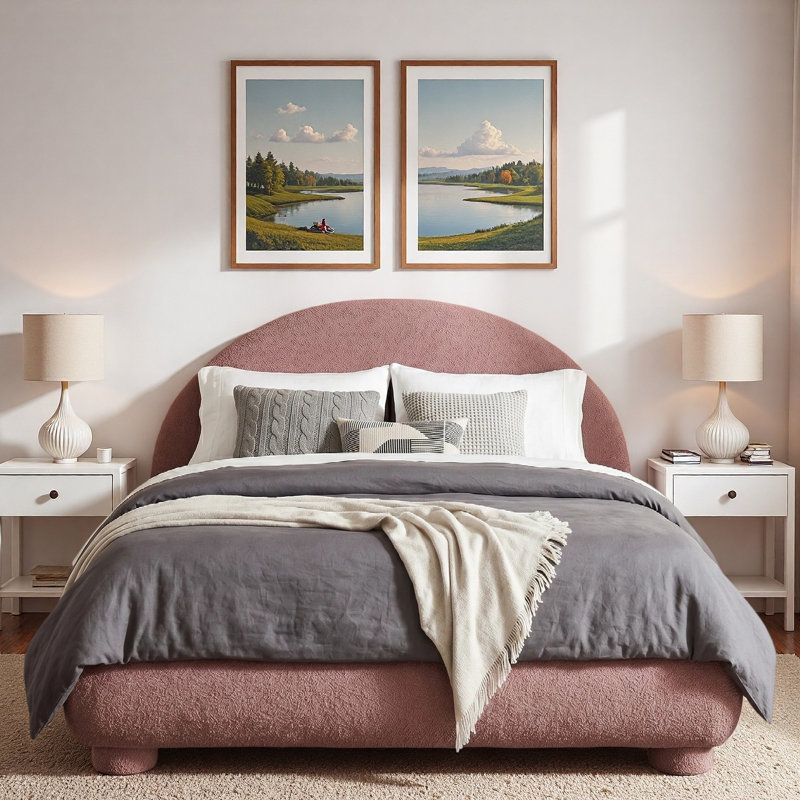 Lit plateforme Boucle, Grand lit, Russet Red
