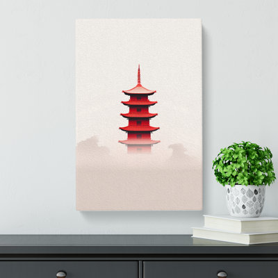 Pagoda Minimalism - Wrapped Canvas