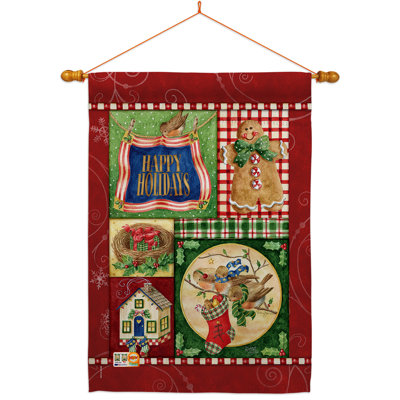 Pain d’épice à 2 faces en polyester 40 x 28 po Ensemble de drapeaux