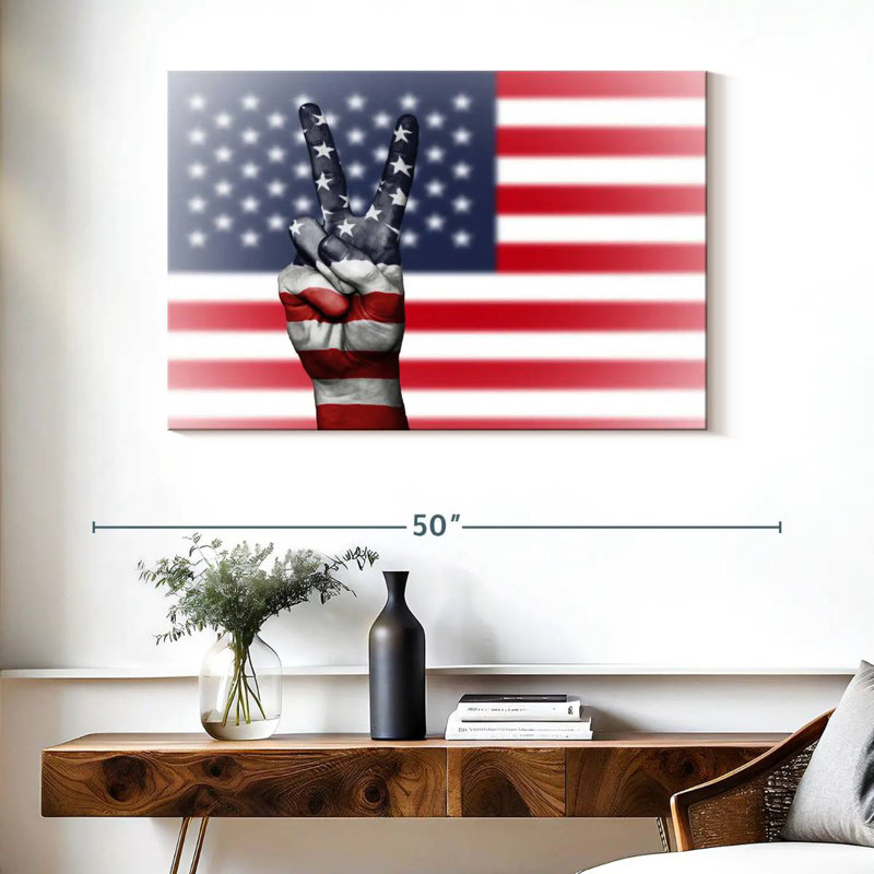 Borges American Flag Peace, 26" H x 39" W