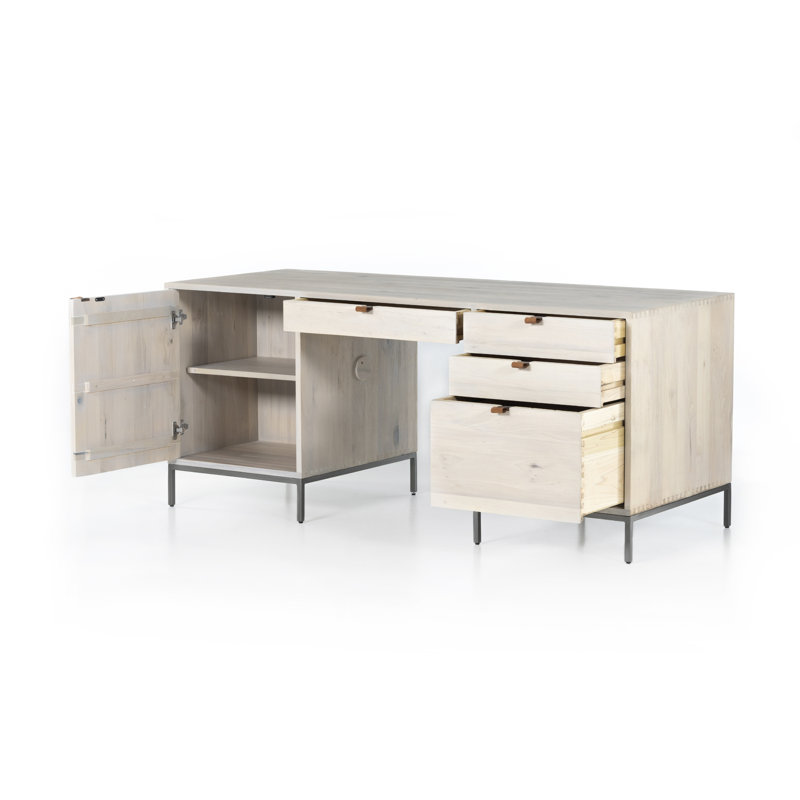 Trey Solid Wood Executive Desk, Dove Poplar