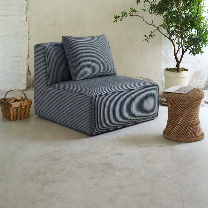 Canapé-lit modulaire en chenille moelleux multifonctionnel gris pour une vie compacte