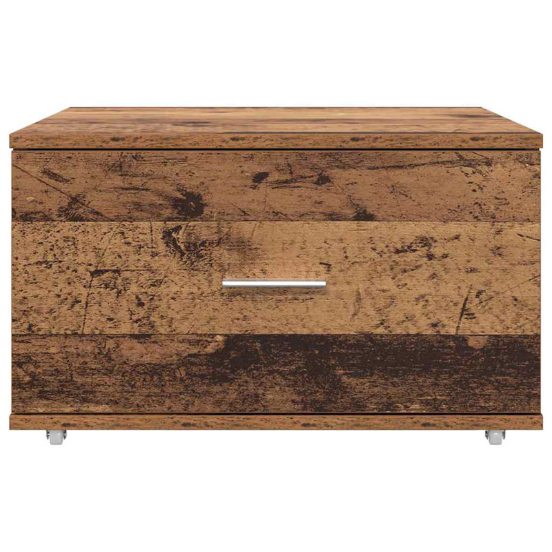 Drawer Cabinet with Wheel Storage Modern Furniture Solution Rectangular, Brown