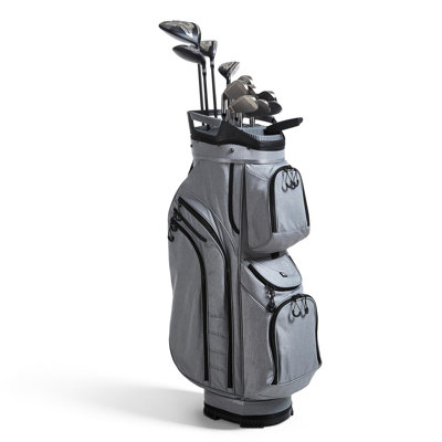 Golf Cart Bag, 15 Way Top Divider Organizer, Golf Club Bag with Full-length Divider, Rain Hood, Storage Pockets, Shoulder Strap, High-Strength Polyester, Silicone Head Protection for Men & Women