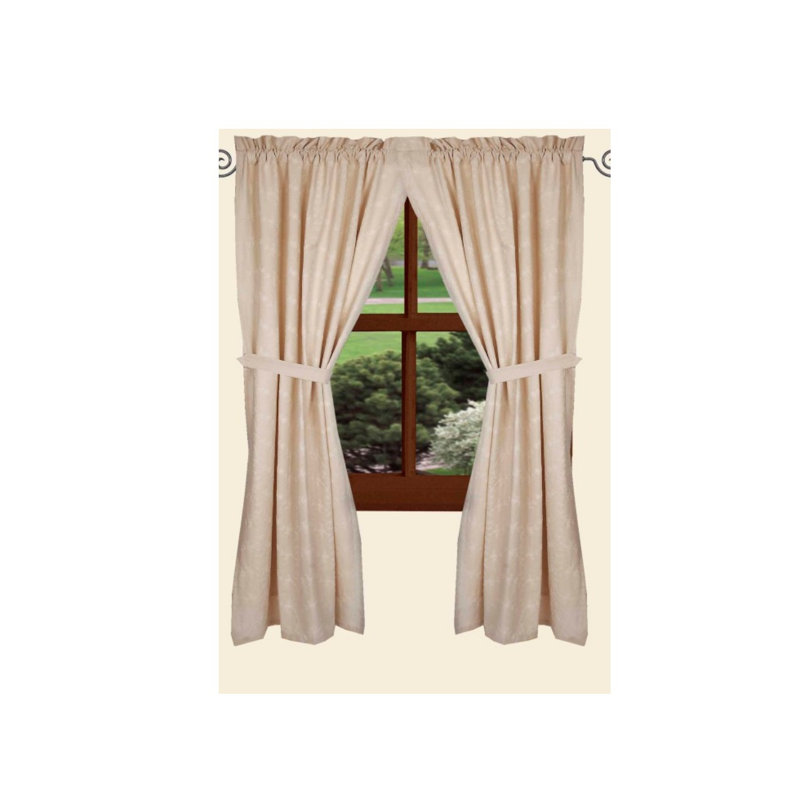 Castleberry Cotton Room Darkening Curtain Pair, Taupe, 84" W x 86" L
