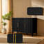 Buffets spacieux avec rangement et armoire de cuisine moderne en bois aggloméré noir
