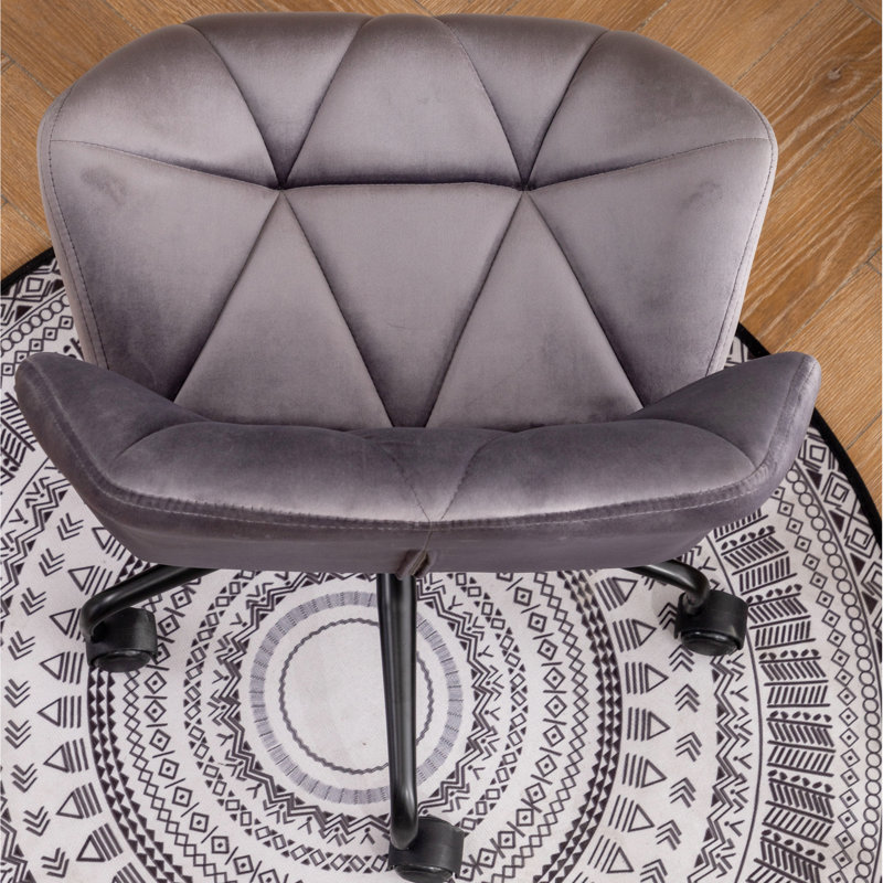 Jeyli Eldon Diamond Tufted Adjustable Swivel Office Chair, Gray