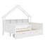 Lit de jour double avec tablettes et tiroirs de rangement, DEL, garde-corps-657443694