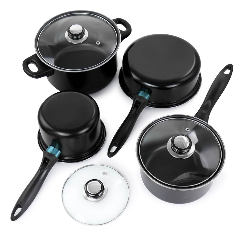 Batterie de cuisine antiadhésive en acier au carbone 7 pièces Gibson Home