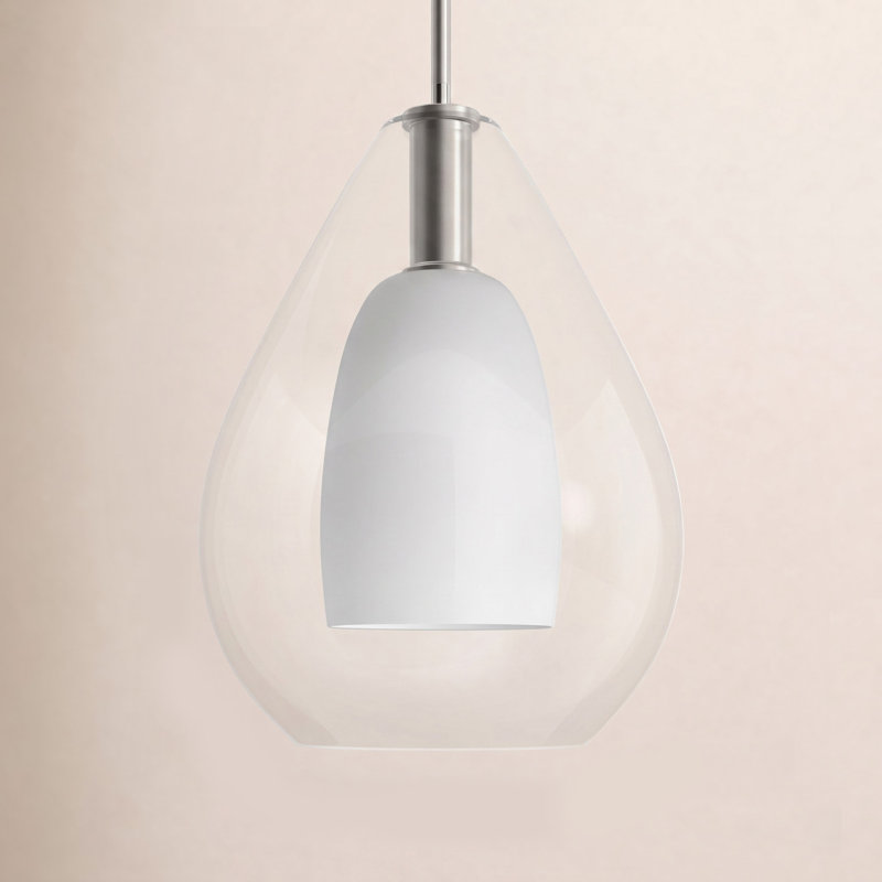 Eldine 1 - Light Teardrop Pendant, 20.75" H x 15" W x 15" D, Brushed Nickel