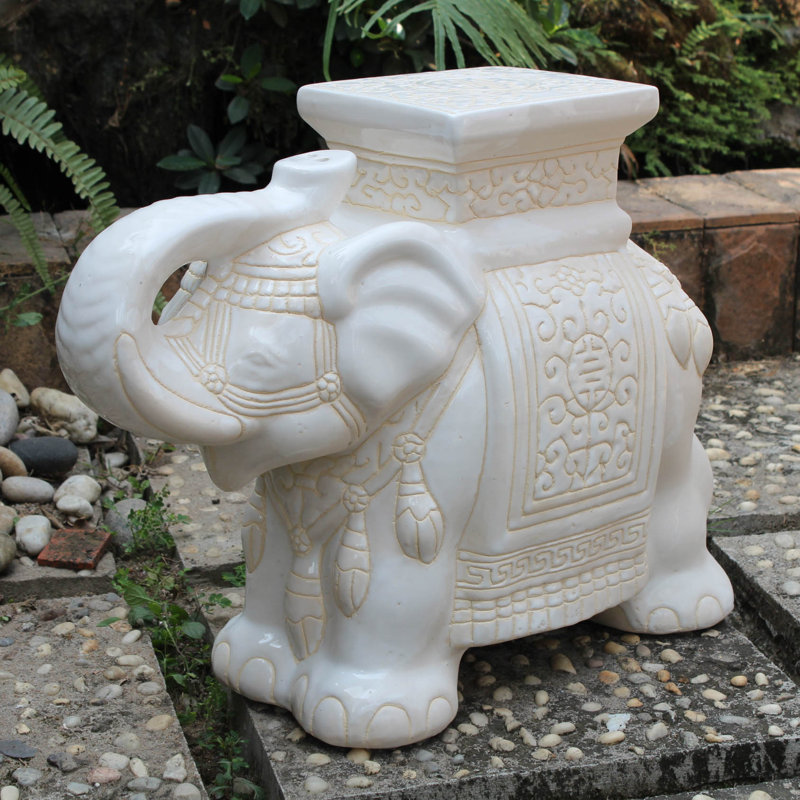 Tabouret de jardin Beverie, Vernis blanc