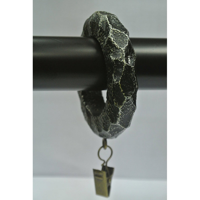Anneau de rideau stylisé Quesenberry, Argent antique
