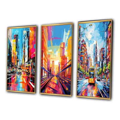 «City Berlin Popart», 3 pièces sur toile