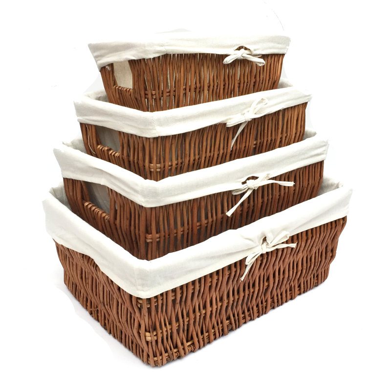 Brambly Cottage Wicker Decorative Basket, Brown, 21cm H x 52cm W x 40cm D