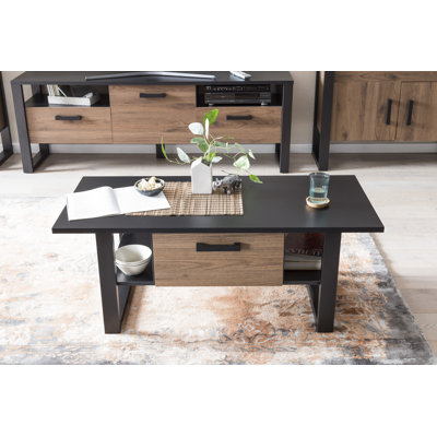 Solid Wood Sled Coffee Table with Storage