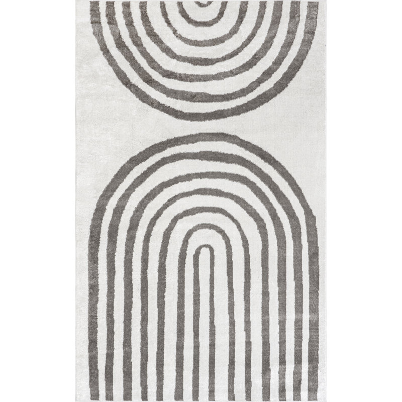 Sena Modern Rainbow Area Rug, Rectangle 4'3" x 6'