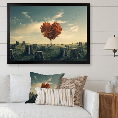 «Heart Shaped Tree In Cleared», reproduction d'art sur toile traditionnelle