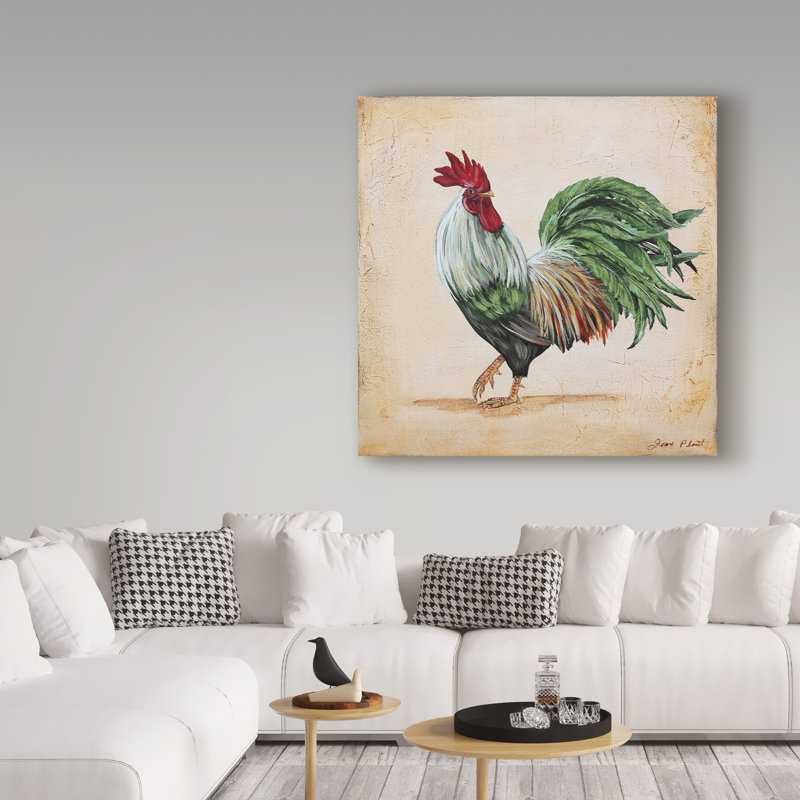 Deagen 'Rooster 5' Print on Wrapped Canvas, 14" H x 14" W x 2" D