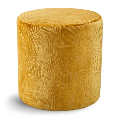 40cm Wide Round Floral Pouf Ottoman