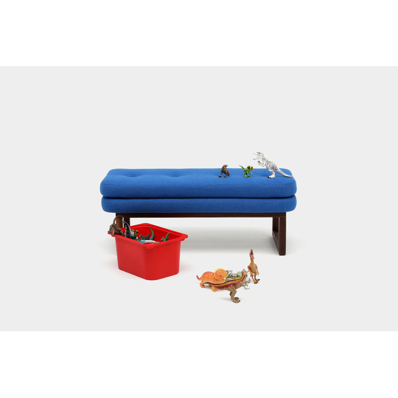 Melinda Upholstered Bench, Clear Sky Blue, 18" H x 48" W x 22" D