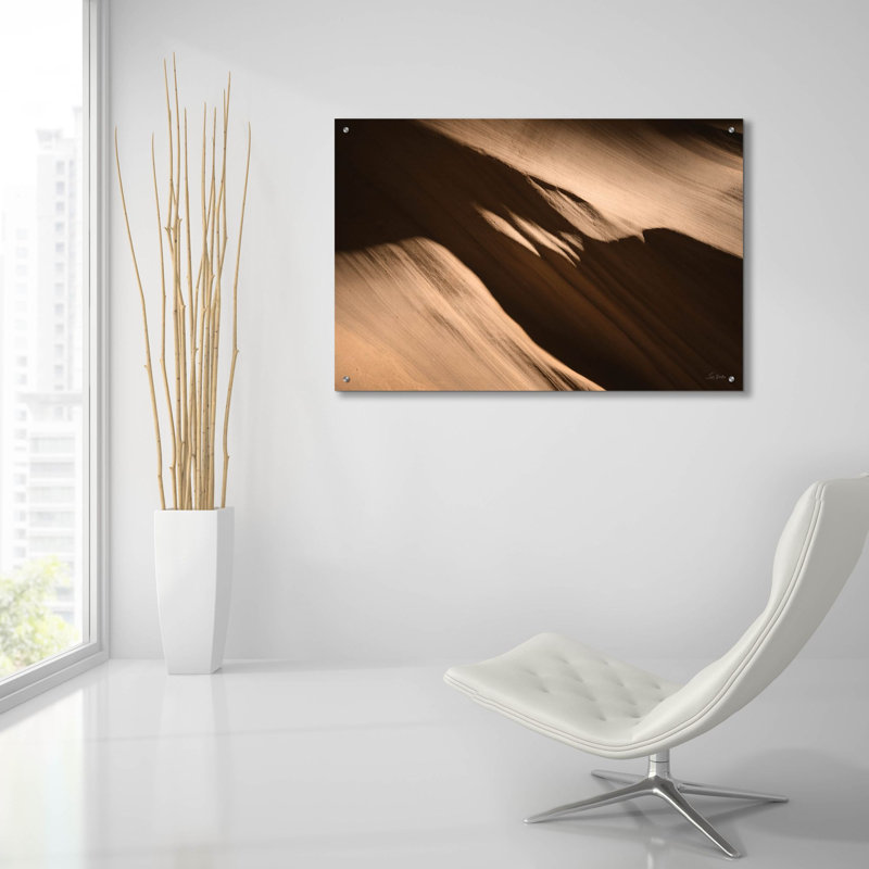 «Canyon Abstract 5» par Lori Deiter, art mural en verre acrylique, H 24 po x l 36 po