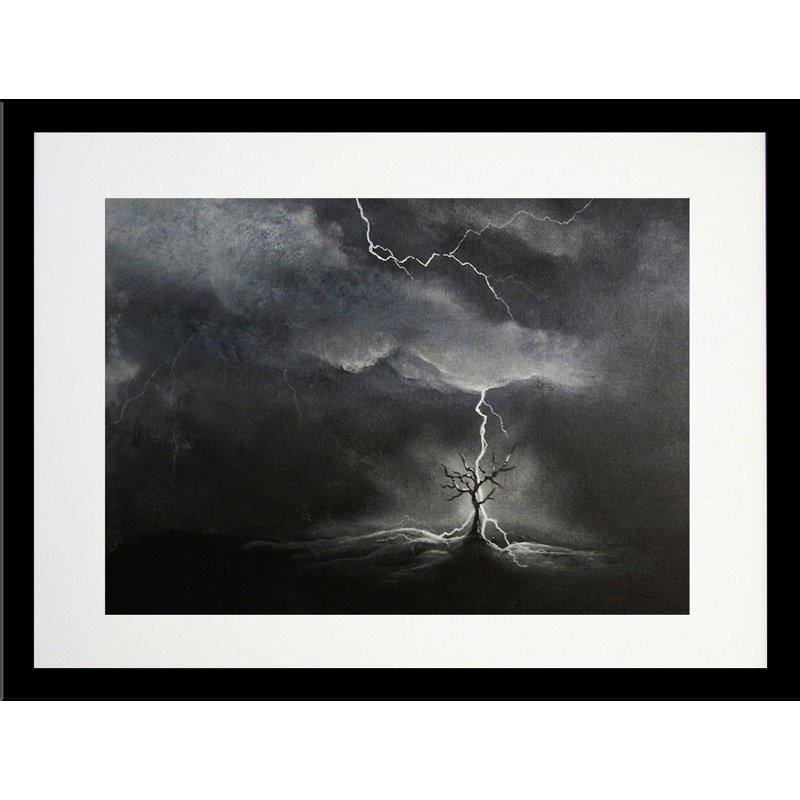 " Lightning " by Ed Capeau, 18.5" H x 22.5" W, Black Framed Paper, White Mat