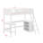 Twin Size Loft Bed With Shelves And Desk, Wooden Loft Bed With Desk