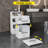 Laundry Basket With Wheels,Rolling Folding Laundry Hamper,Utility Cart,Kitchen Storage Cart,Stackable Storage Bins Open Front,
