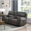 Ensemble de canapé de salon moelleux et moelleux 2 pièces avec canapé inclinable électrique et causeuse gris-1813993964