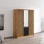 Armoire penderie 3 portes avec 3 tiroirs et tringles suspendues Bali Lux - Armoire moderne 79 pouces