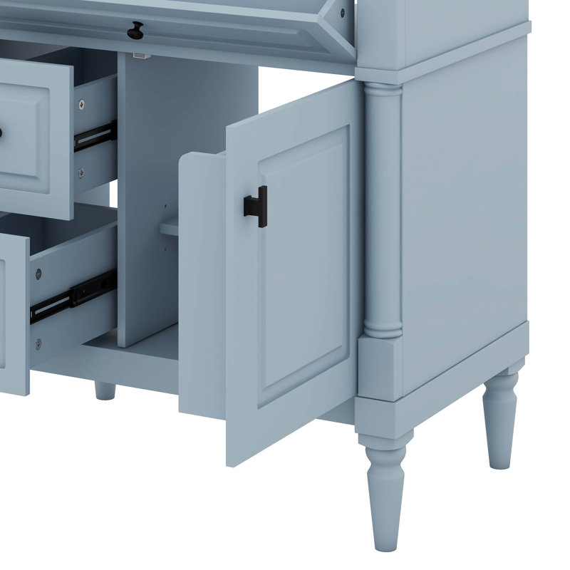 Meuble-lavabo de 30 po avec lavabo, 2 tiroirs, une armoire et un tiroir basculant Designs, Bleu/gris