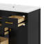 Ensemble de meuble-lavabo avec lavabo en céramique, armoire de rangement au sol avec 4 tiroirs et 2 armoires-116925766