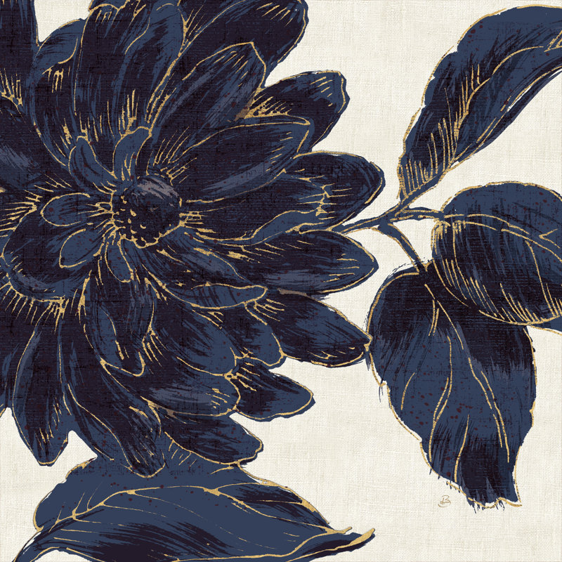 Indigo Garden I, H 20 po x l 20 po, Non, Cadre flottant blanc